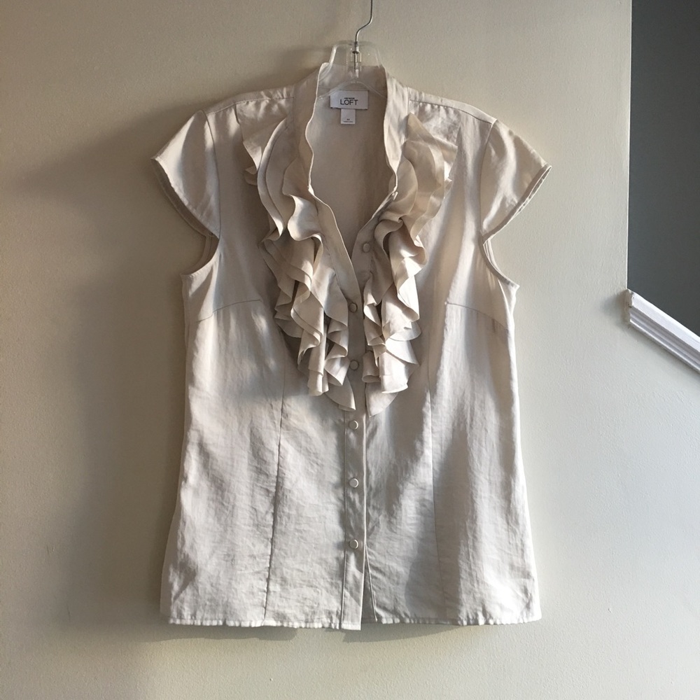 Ann Taylor LOFT Ruffle Button Down - Picture 6 of 8